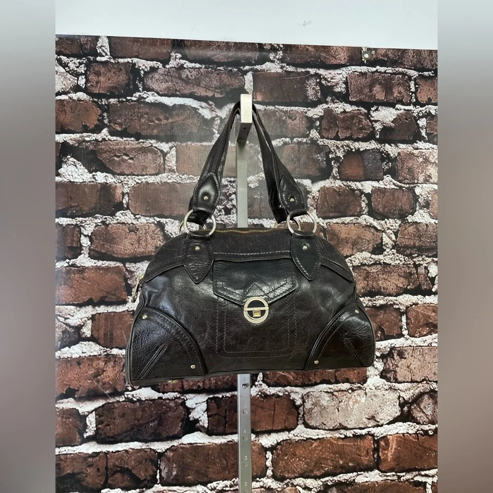 Marc Jacobs Large Vintage Bag Chocolate Brown Leather 3 Compartment Satchel